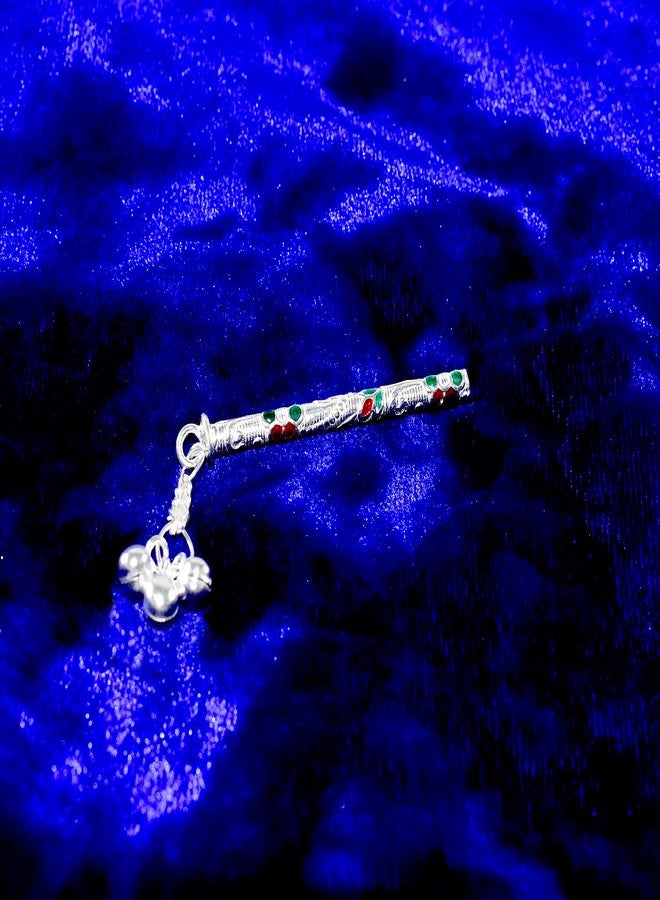 KMJ Pure Silver Flute/bansuri for Lord Krishna, laddu Gopal ji (Size: 5.5 cm) - Image 3